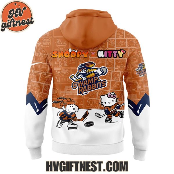 Limited Edition Greenville Swamp Rabbits 2025 Snoopy x Hello Kitty Hoodie, Shirt